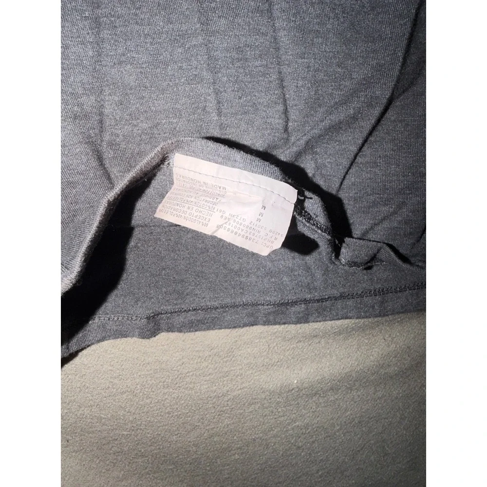 Champion Mens Graphic T-Shirt Charcoal Heather Gray Script Logo GT23H AE9 Size M - Picture 5 of 6